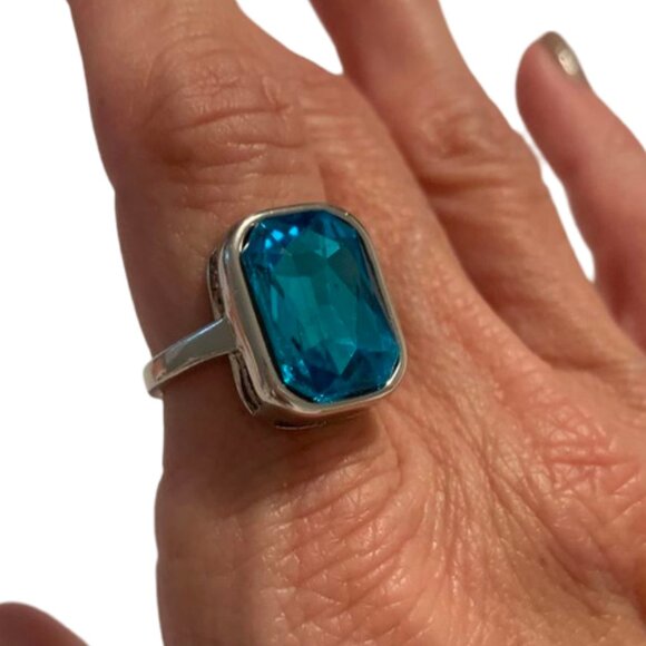 Source Unknown Jewelry - NWOT 7.26 ct Silver Tanzanite Fashion Statement Cocktail Ring Size 8.75